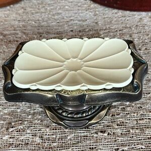 Vintage 1971 patented Soap Dish Pedestal MCM Retro Bronze